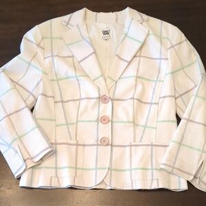 Worth White Plaid Blazer